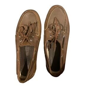 Sperry Top Sider Brown Leather Boat Shoes Size 8